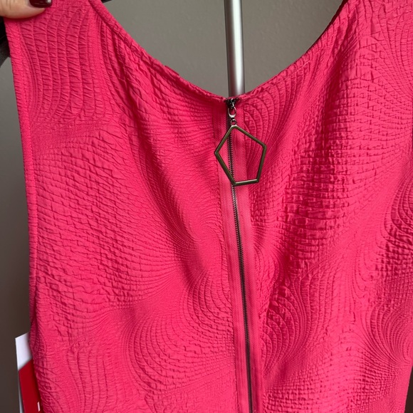 NWT IC Collection Wave Textured Knit Boat Neck Sleeveless A-Line Midi Dress Sz L - Picture 6 of 7